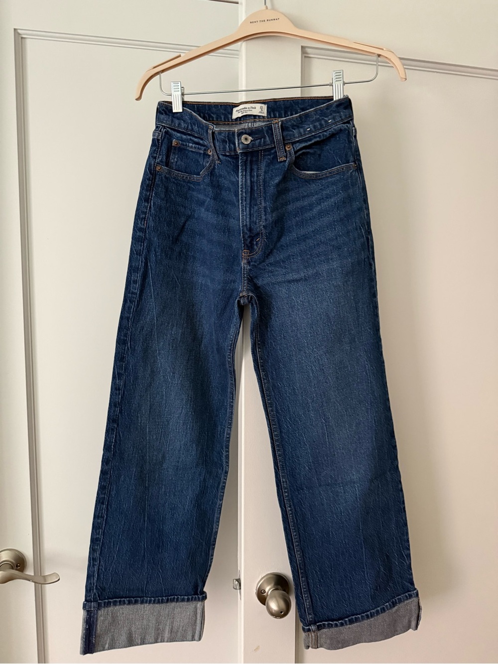 Abercrombie & Fitch Dark Blue High-Rise Wide Leg Jeans